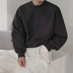 Men's Casual Crewneck Jumper – Soft Knit in Light Grey, Black or Blue