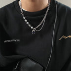 Blue Gem Pendant Necklace – Titanium Steel Chain with Stone Detail