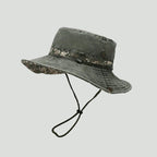 Men's Cotton Boonie Hat – Adjustable Chin-Strap Wide-Brim Outdoor Sun Hat