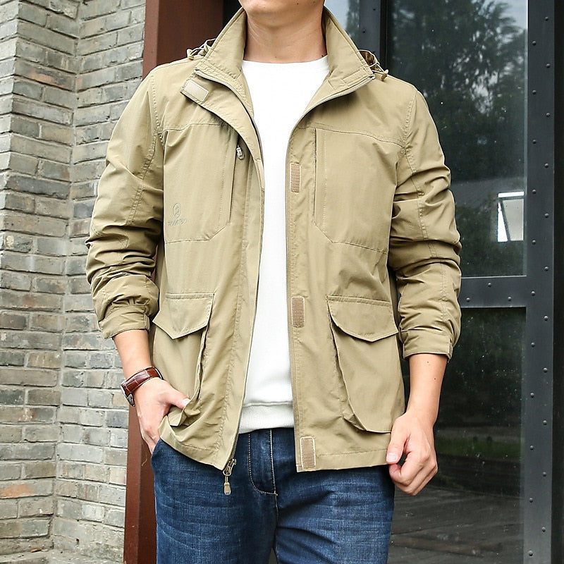 Men's Utility Field Jacket – Stand-Collar Transitional Jacket