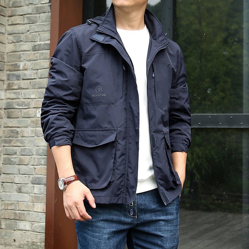 Men's Utility Field Jacket – Stand-Collar Transitional Jacket