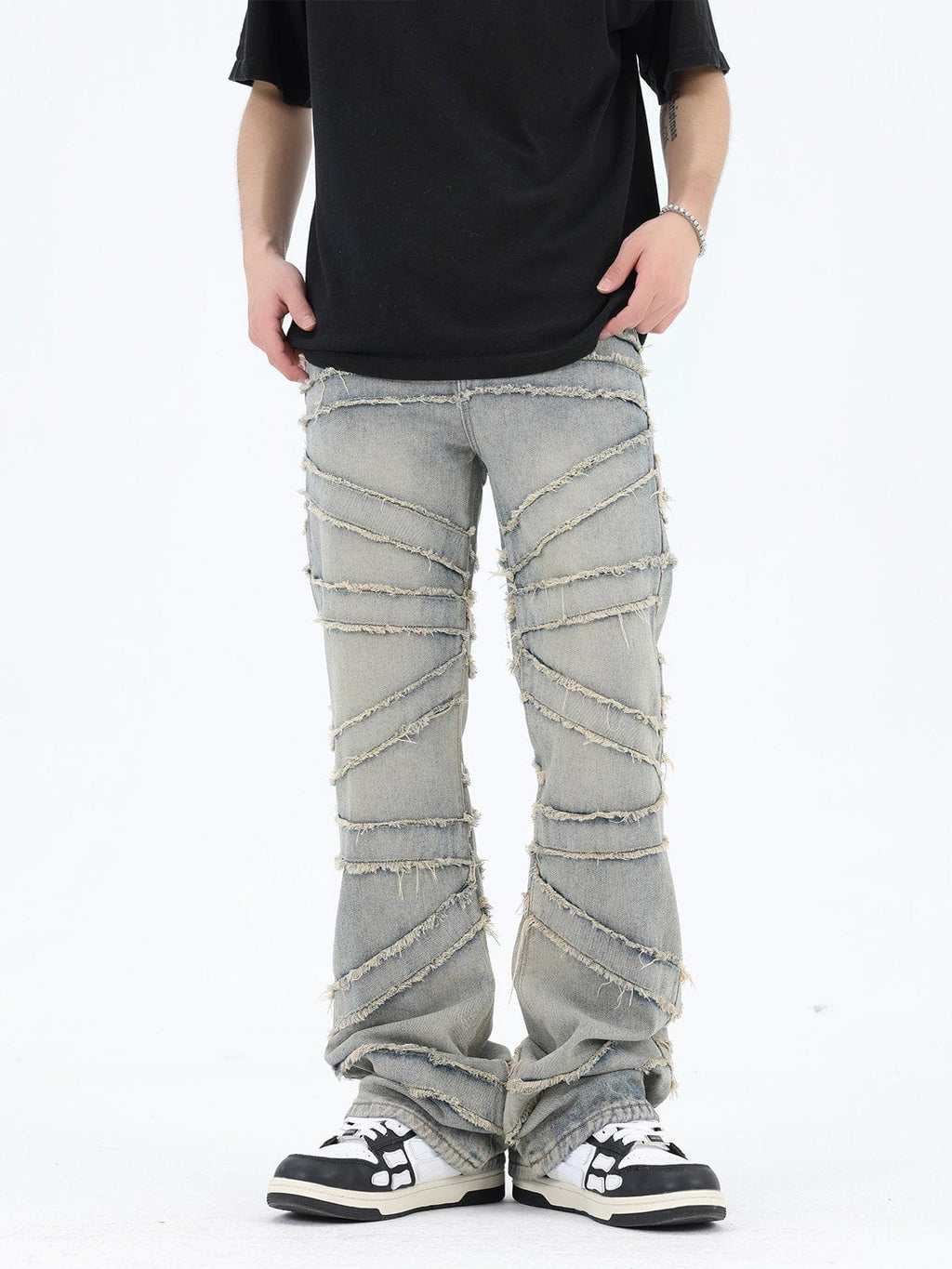 Men's Jeans with Fringed Detail
