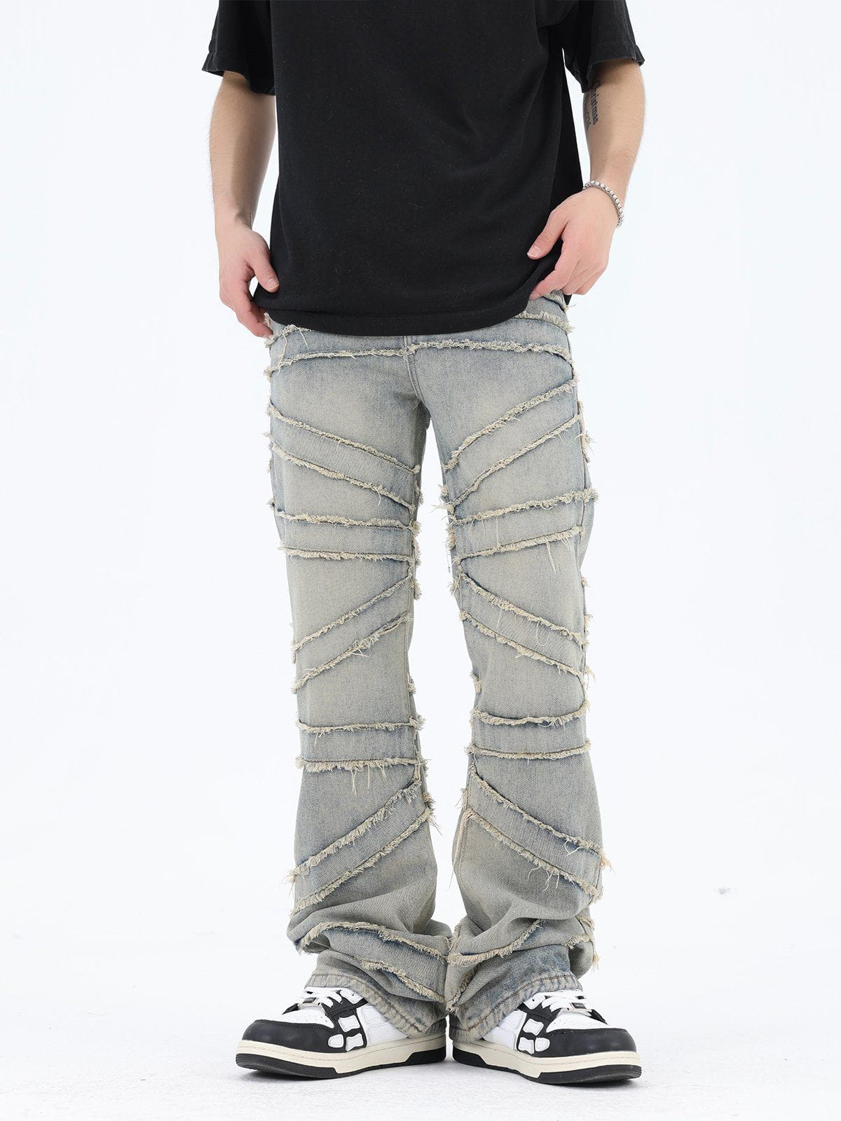 Men's Jeans with Fringed Detail