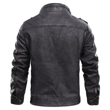 Men's Multi-Pocket PU Leather Biker Jacket