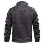 Men's Multi-Pocket PU Leather Biker Jacket