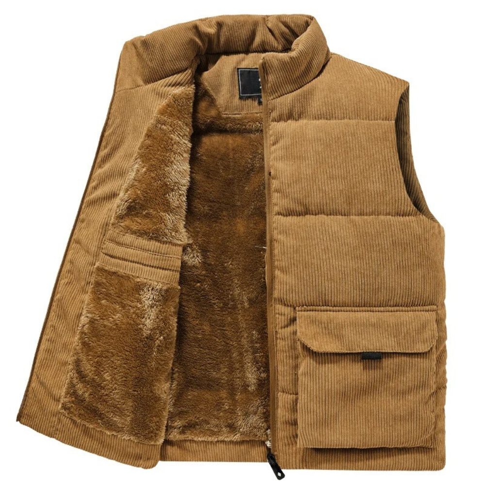 Men's Corduroy Gilet with Front Pockets