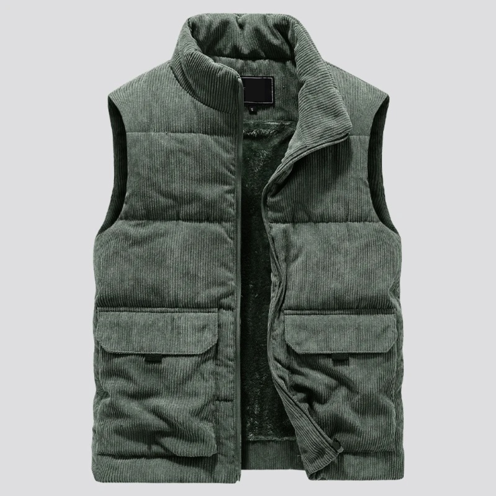 Men's Corduroy Gilet with Front Pockets