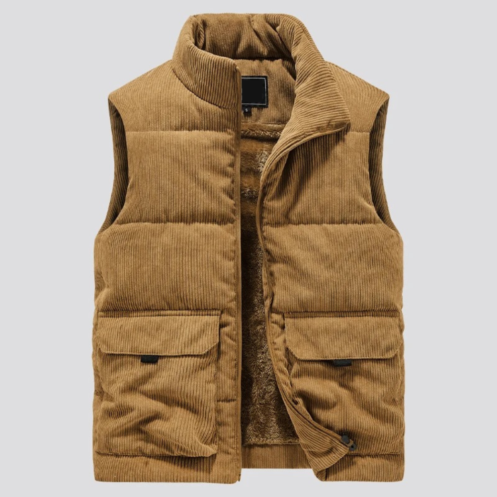 Men's Corduroy Gilet with Front Pockets