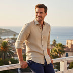 Men's Long-Sleeve Linen Shirt – Relaxed Vintage Cut