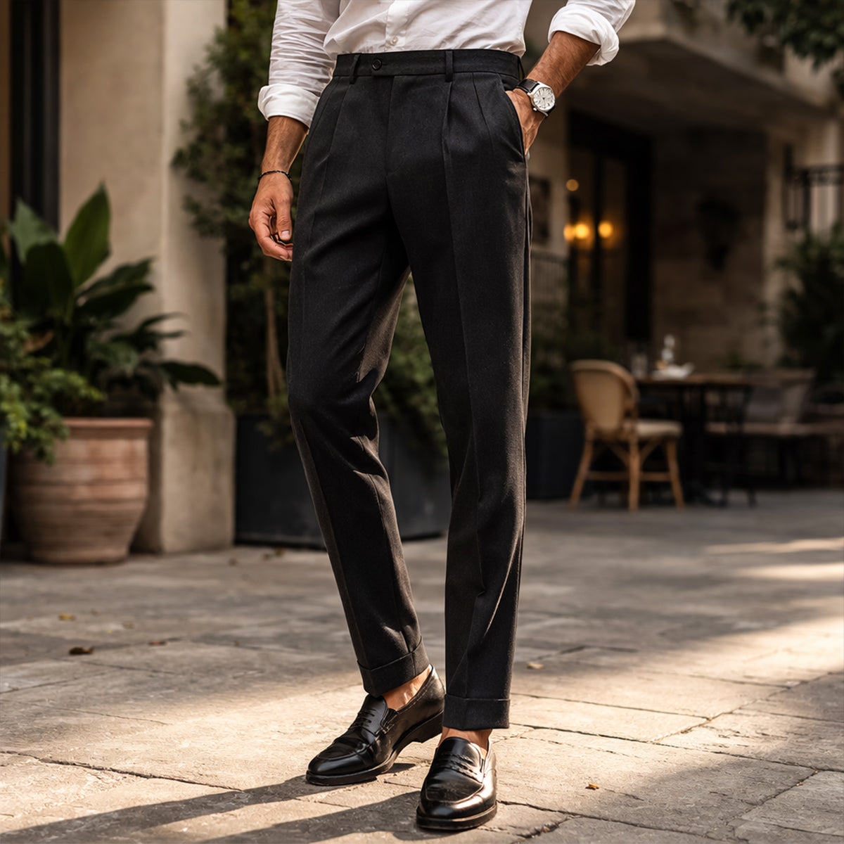 Men's Tailored Pleated Trousers – Relaxed Vintage Fit