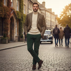 Men's Herringbone Tweed-Style Blazer – Tailored Slim Fit