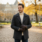Men's Leather-Look Driving Gloves – Warm Knit Lining