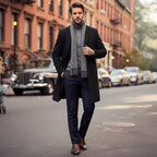 Men's Long Smart Winter Coat – Minimalist Tailored Cut