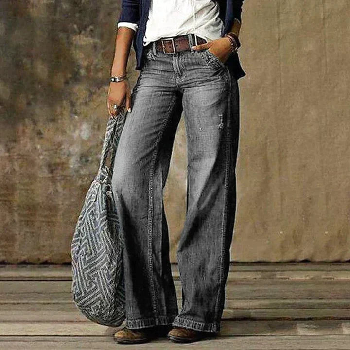 Women's Wide-leg Jeans – Dark Blue