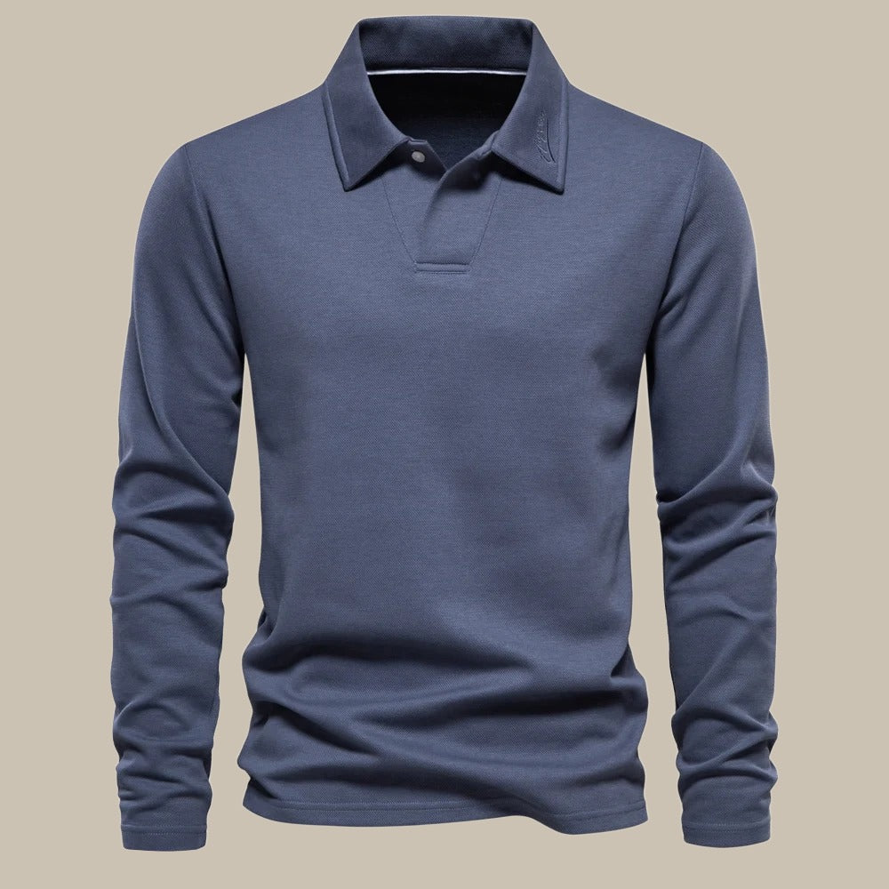 Men's Button-neck Polo Shirt – Dark Grey