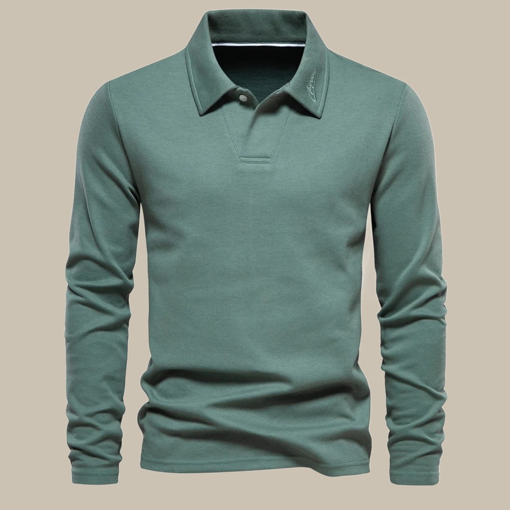 Men's Button-neck Polo Shirt – Dark Grey