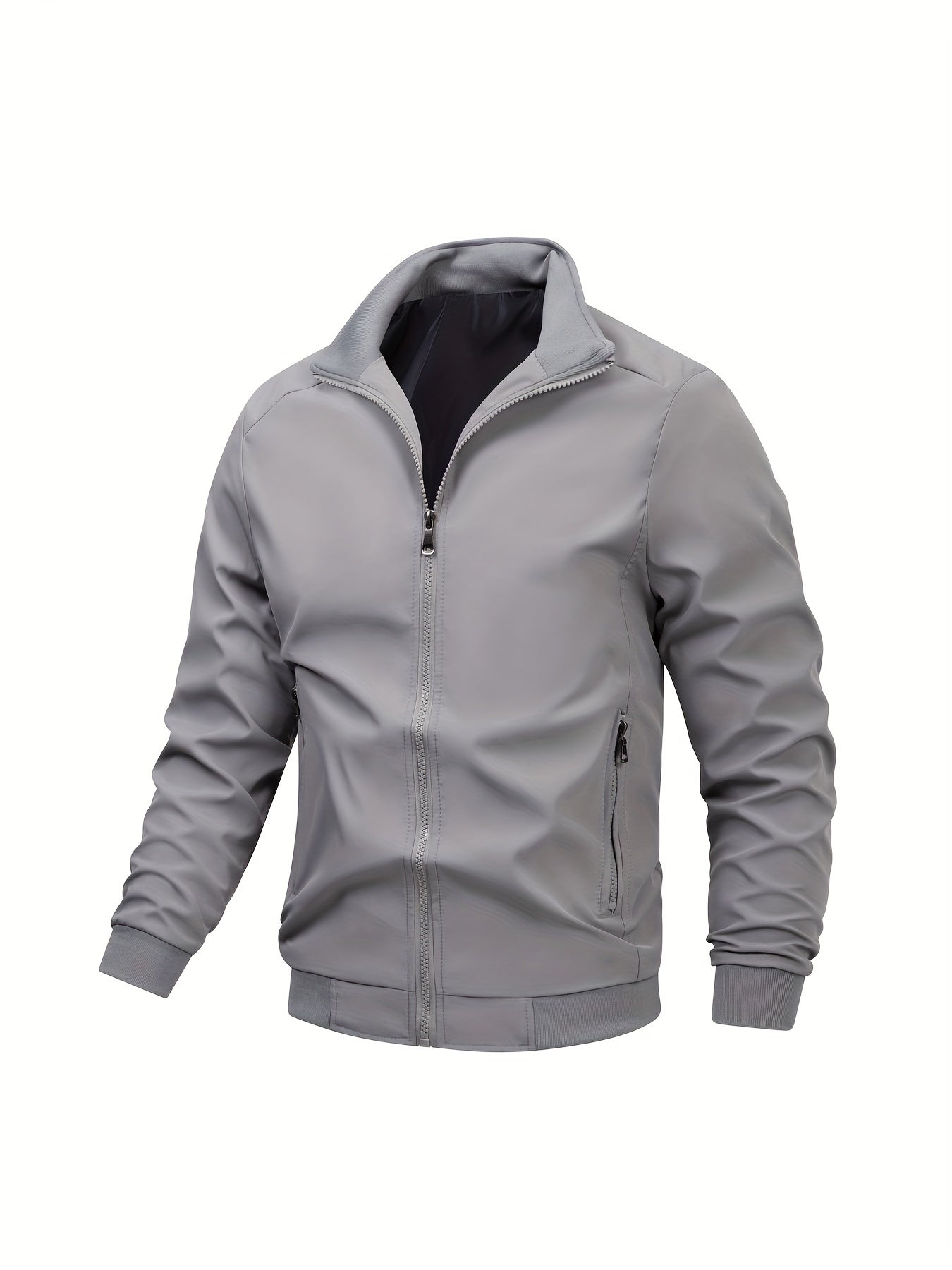 Men's Cotton Jacket with Stand Collar