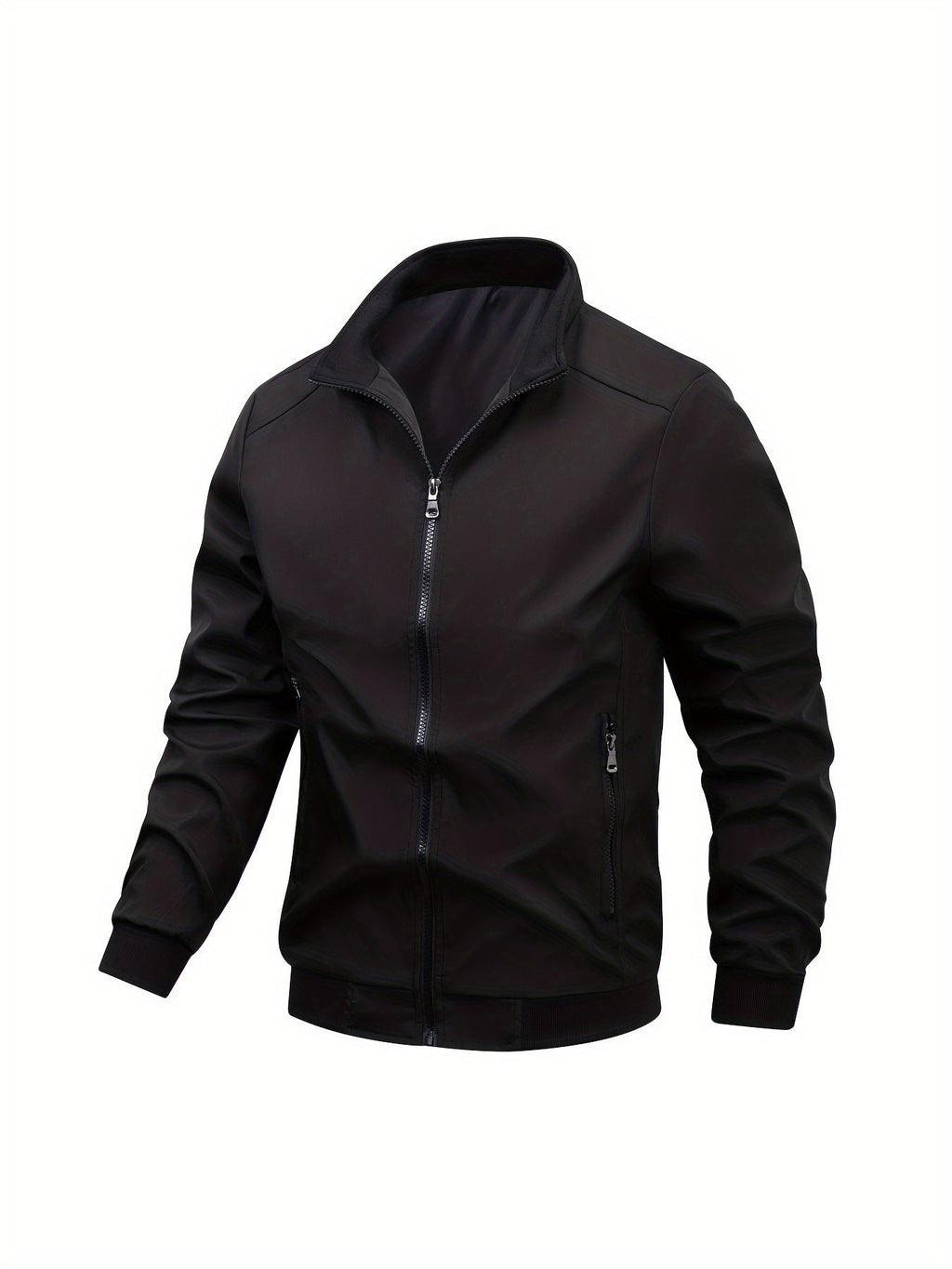 Men's Cotton Jacket with Stand Collar