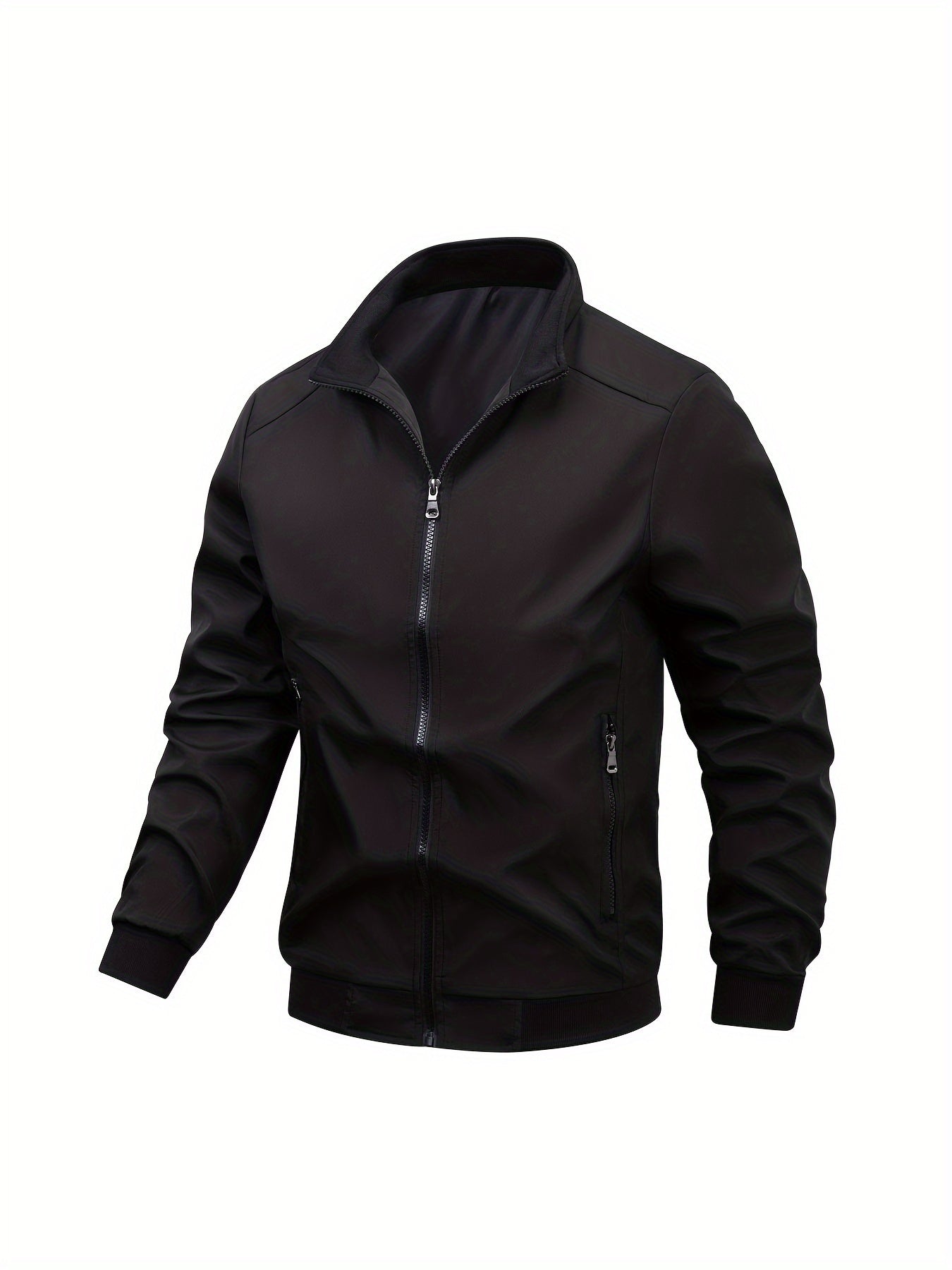 Men's Cotton Jacket with Stand Collar