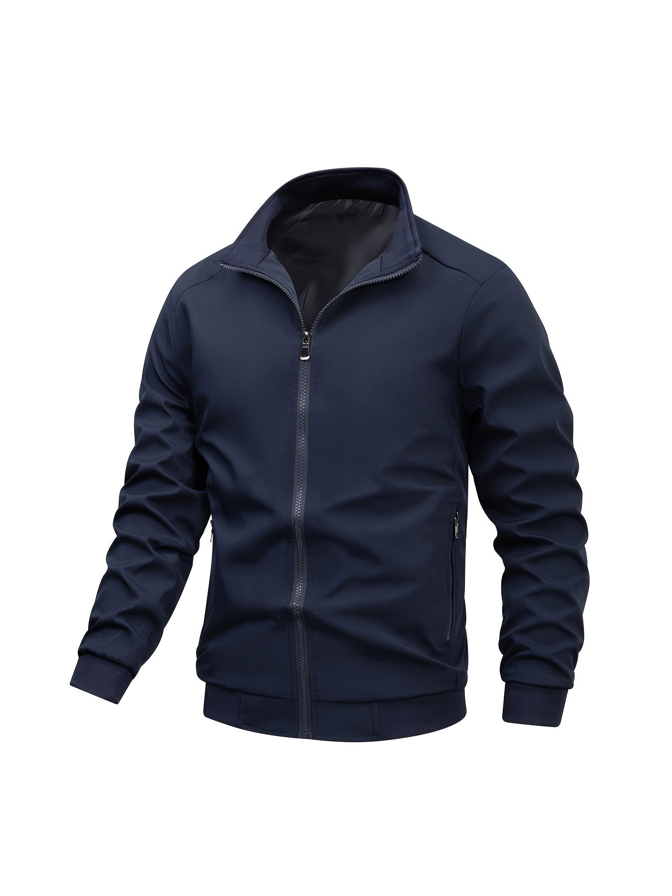 Men's Cotton Jacket with Stand Collar