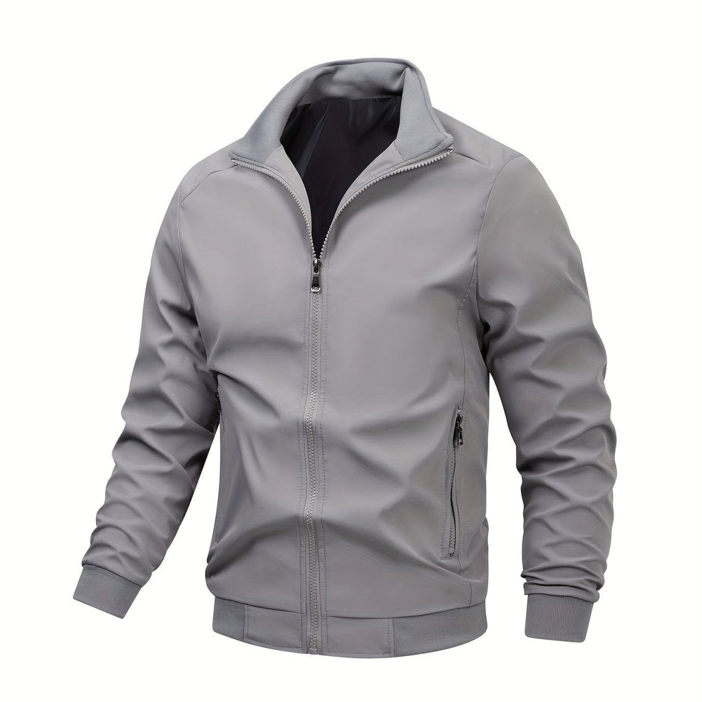 Men's Cotton Jacket with Stand Collar