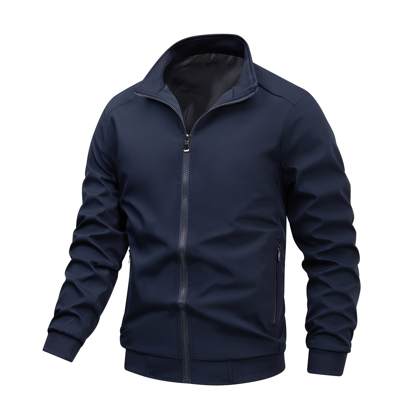 Men's Cotton Jacket with Stand Collar