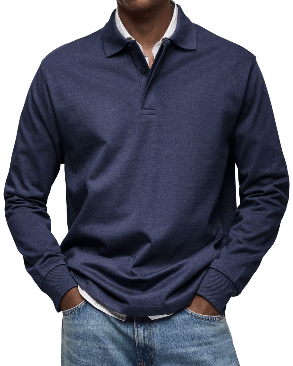 Men's Long Sleeve Polo – Soft Smart Casual Knit