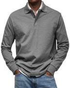 Men's Long Sleeve Polo – Soft Smart Casual Knit