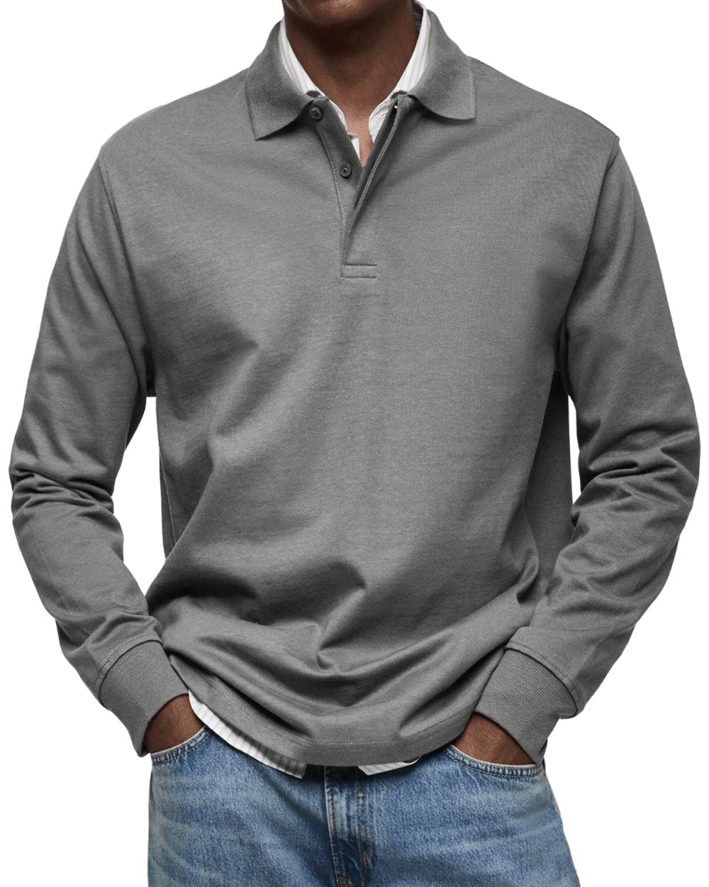 Men's Long Sleeve Polo – Soft Smart Casual Knit