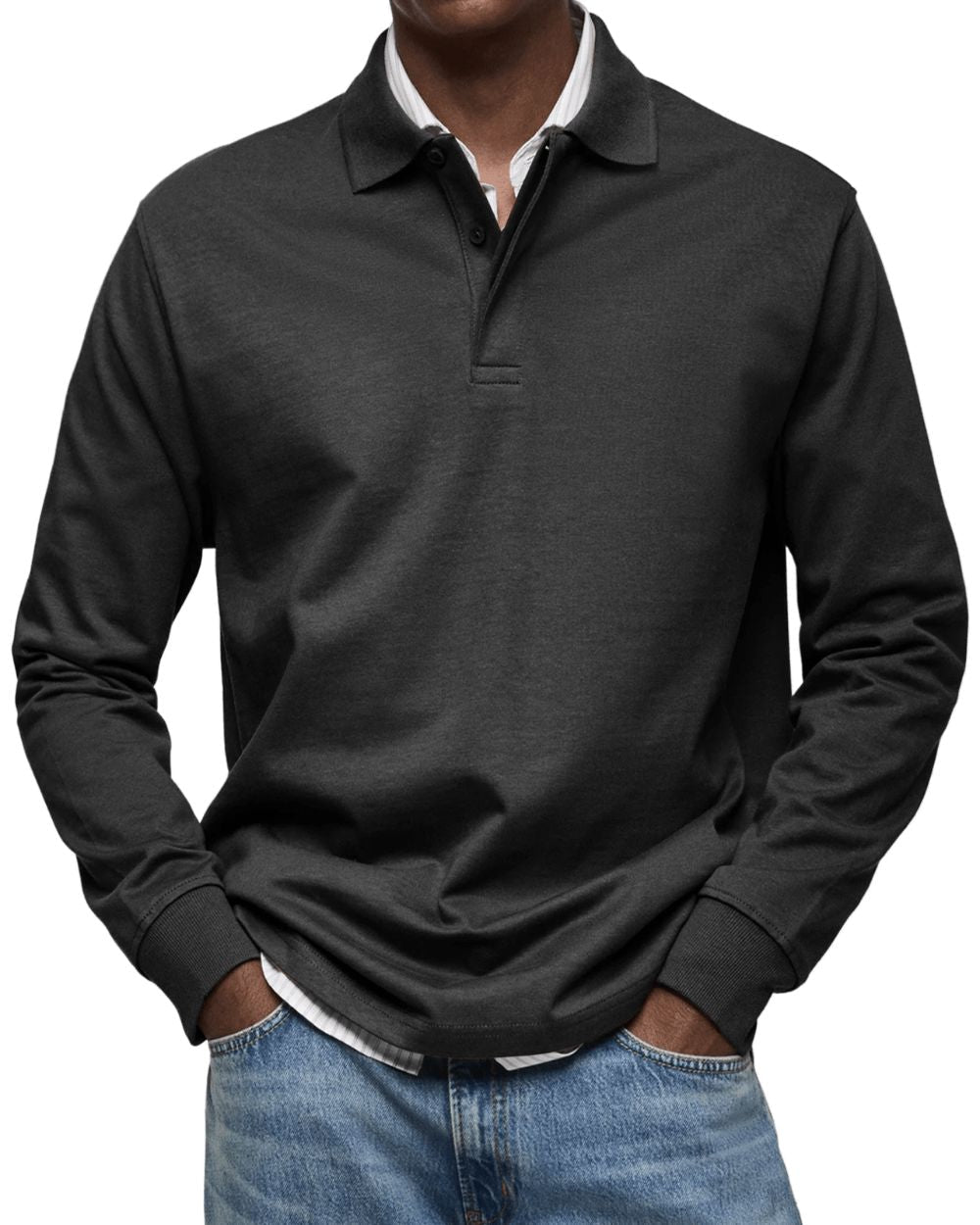 Men's Long Sleeve Polo – Soft Smart Casual Knit