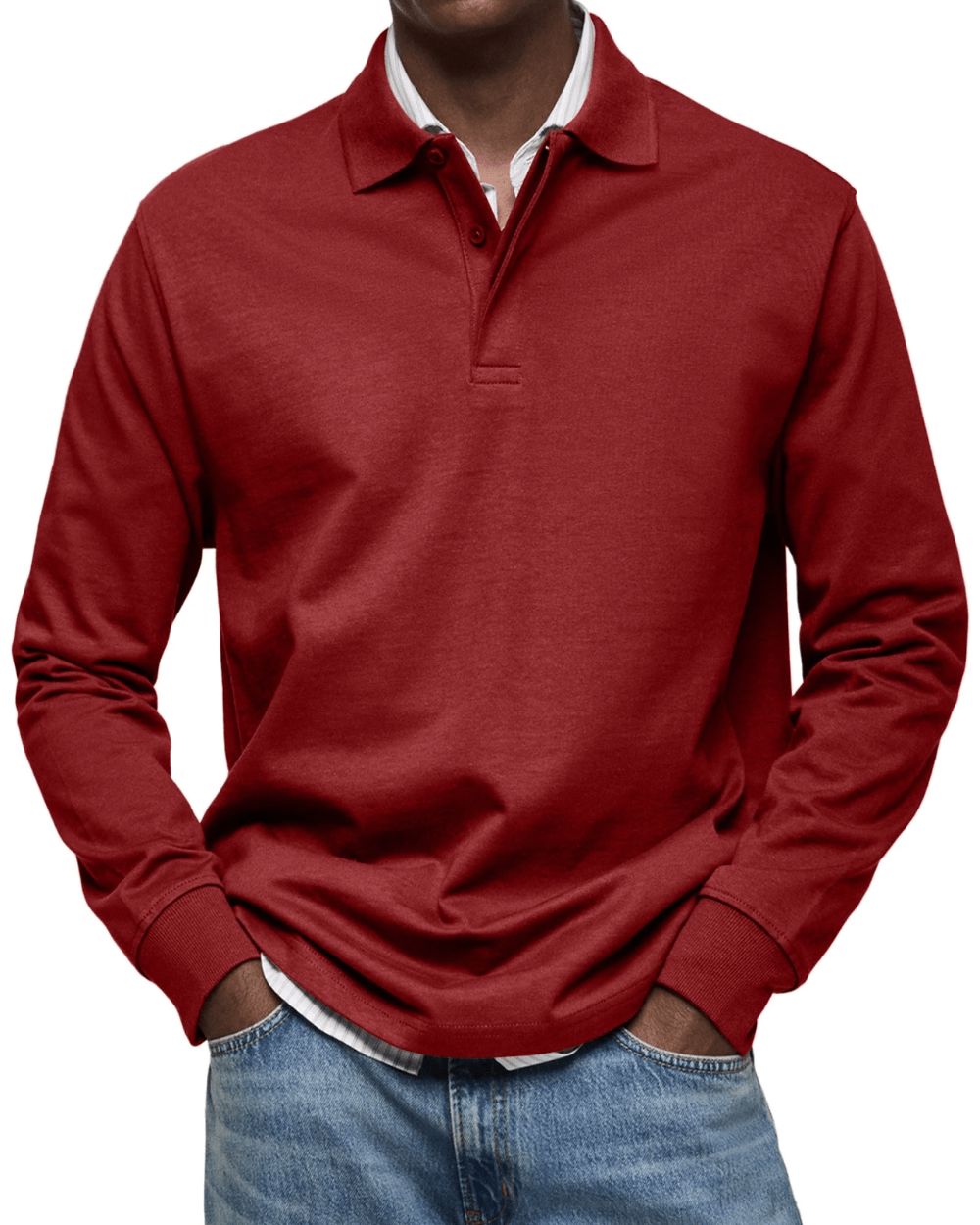 Men's Long Sleeve Polo – Soft Smart Casual Knit