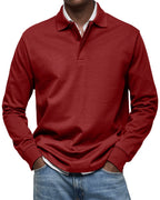 Men's Long Sleeve Polo – Soft Smart Casual Knit