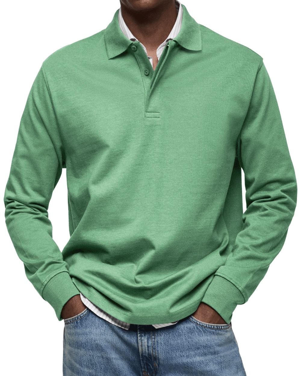Men's Long Sleeve Polo – Soft Smart Casual Knit