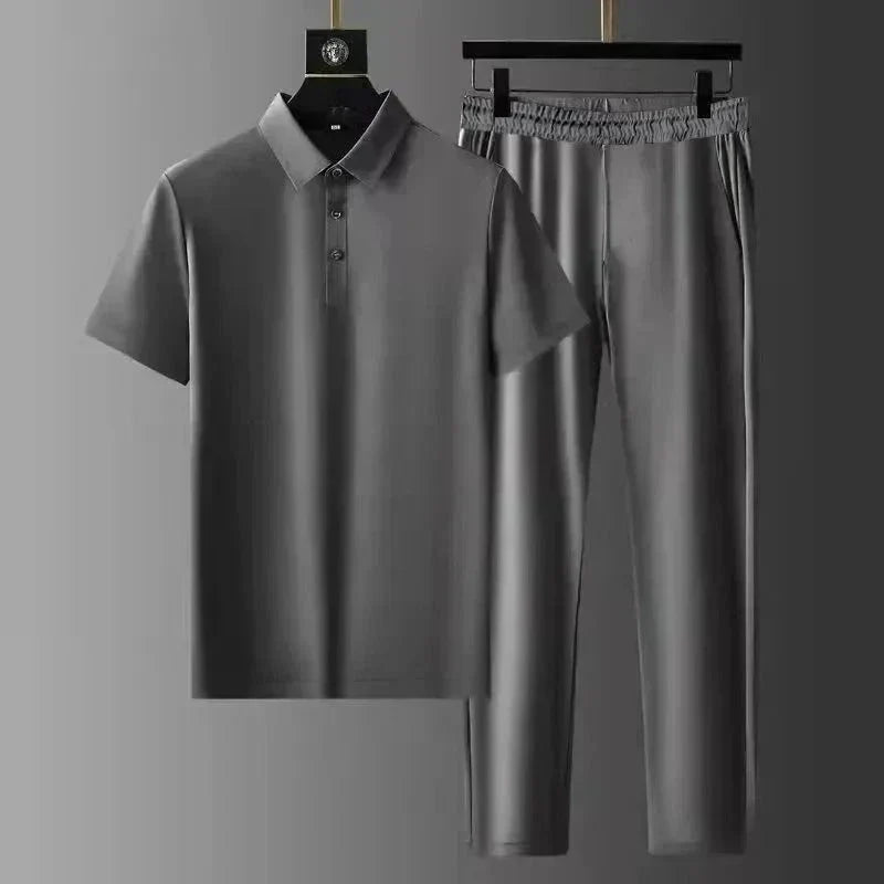 Men's Polo Shirt and Trousers Set – Relaxed Smart Casual Outfit