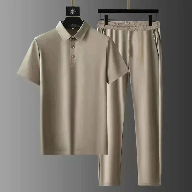 Men's Polo Shirt and Trousers Set – Relaxed Smart Casual Outfit