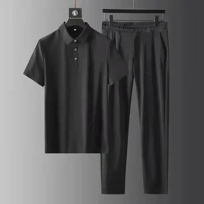 Men's Polo Shirt and Trousers Set – Relaxed Smart Casual Outfit