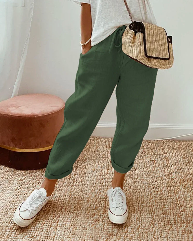 Women's Straight-leg Trousers – Beige
