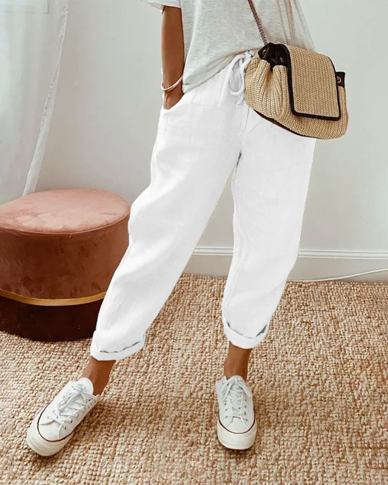 Women's Straight-leg Trousers – Beige