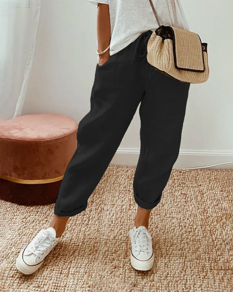 Women's Straight-leg Trousers – Beige