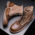 Men's Shearling-Lined Leather Boots
