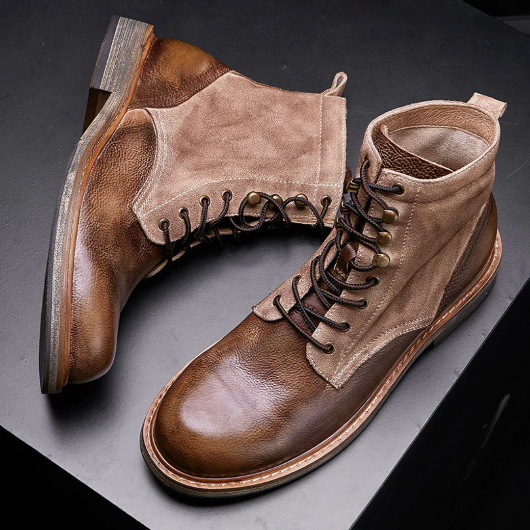 Men's Shearling-Lined Leather Boots
