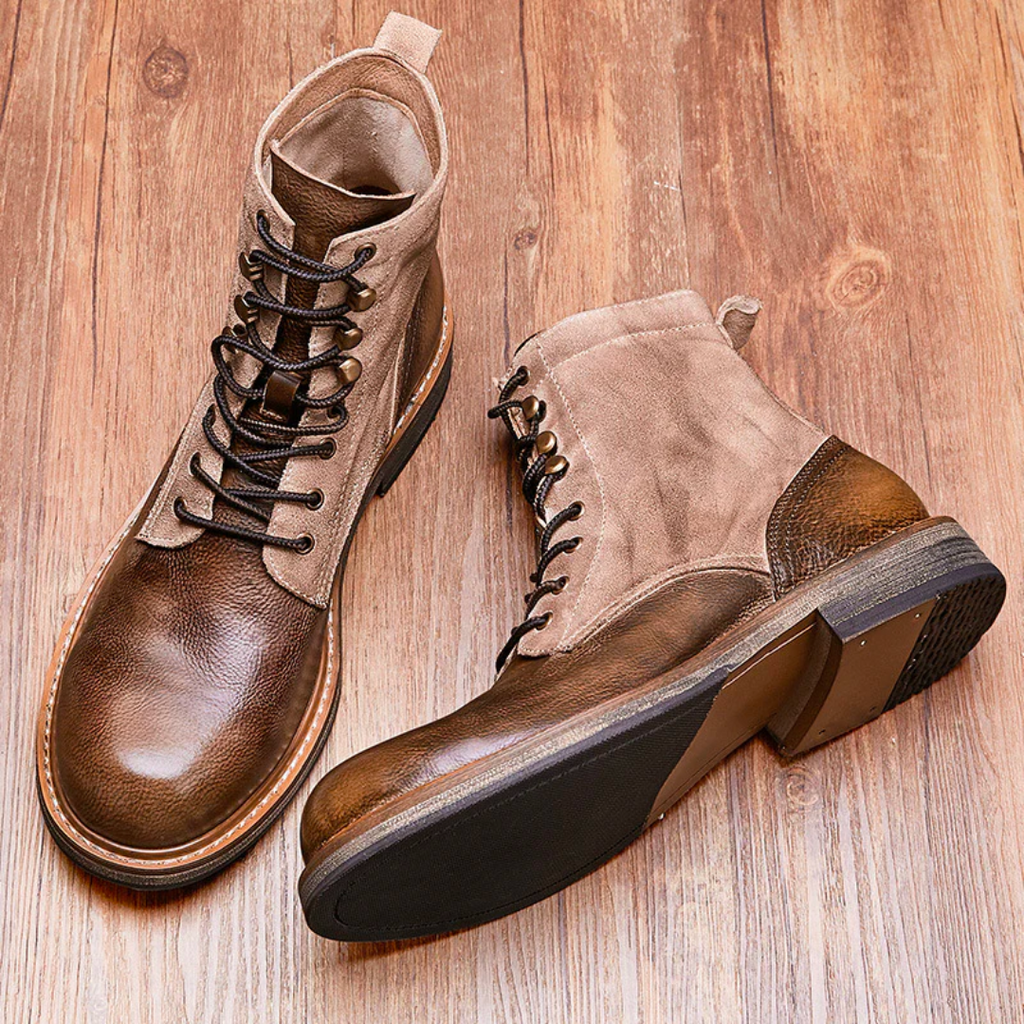 Men's Shearling-Lined Leather Boots