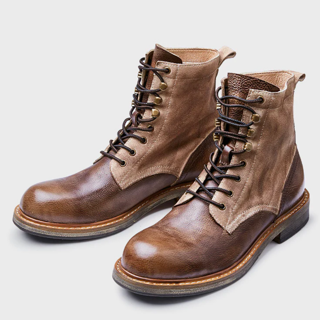 Men's Shearling-Lined Leather Boots