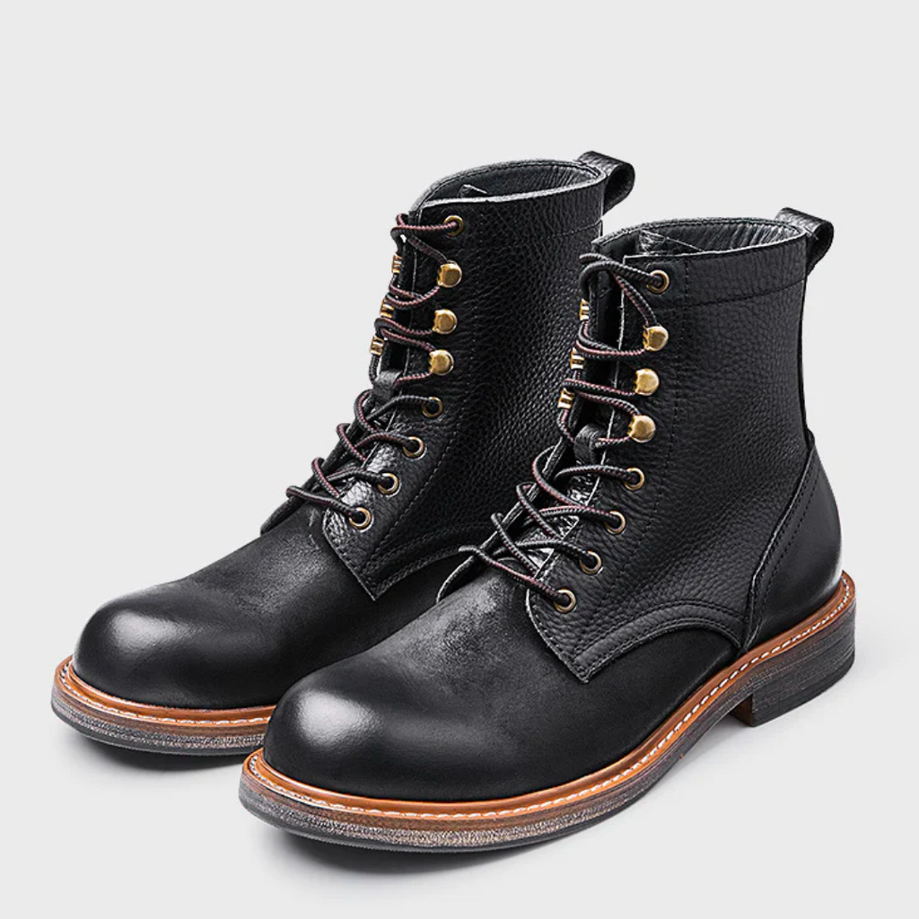 Men's Shearling-Lined Leather Boots