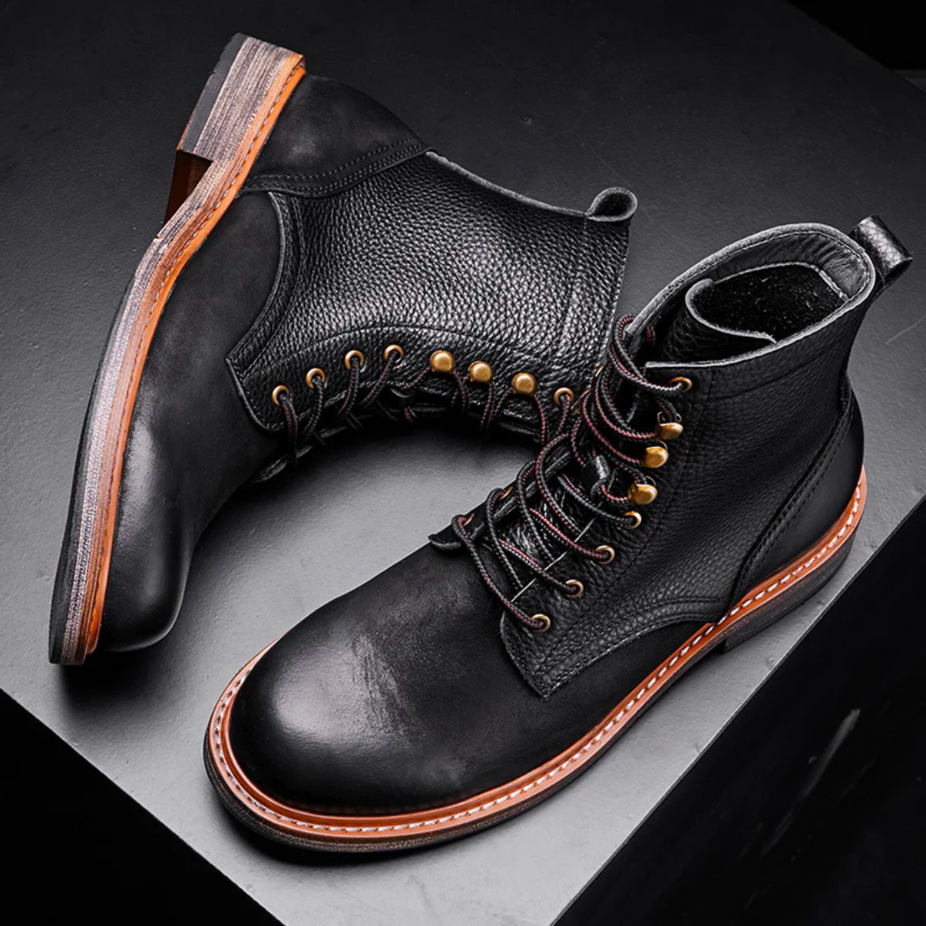 Men's Shearling-Lined Leather Boots