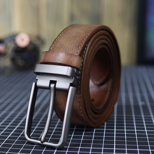 Men's Classic leather-look Belt – Adjustable Dress Belt