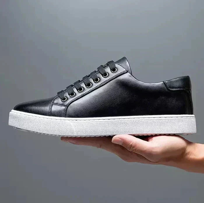 Men's leather-look Low Top Trainers – Smart Casual Summer Shoes