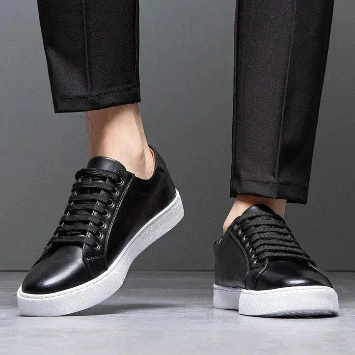 Men's leather-look Low Top Trainers – Smart Casual Summer Shoes