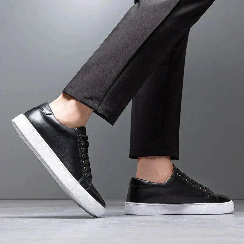 Men's leather-look Low Top Trainers – Smart Casual Summer Shoes