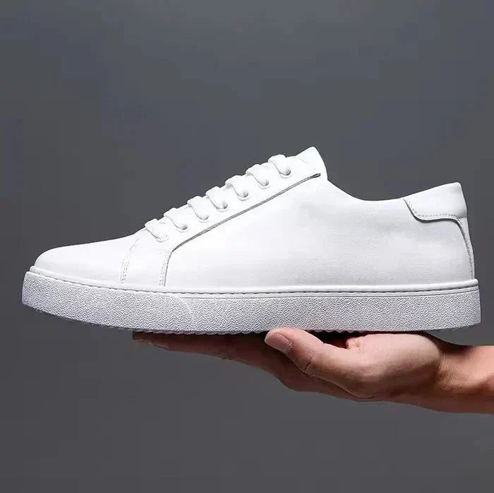Men's leather-look Low Top Trainers – Smart Casual Summer Shoes